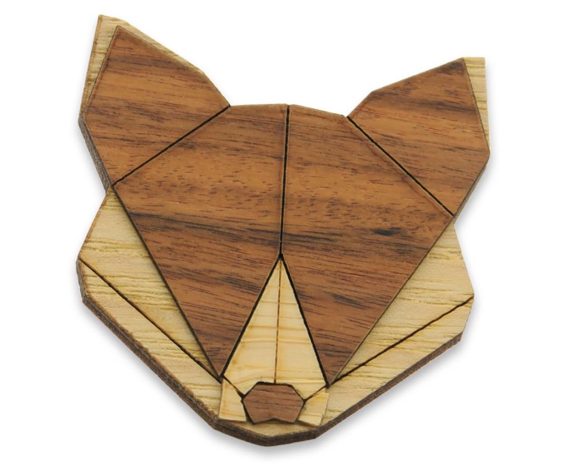 Anstecknadel Holz Fuchs - 1