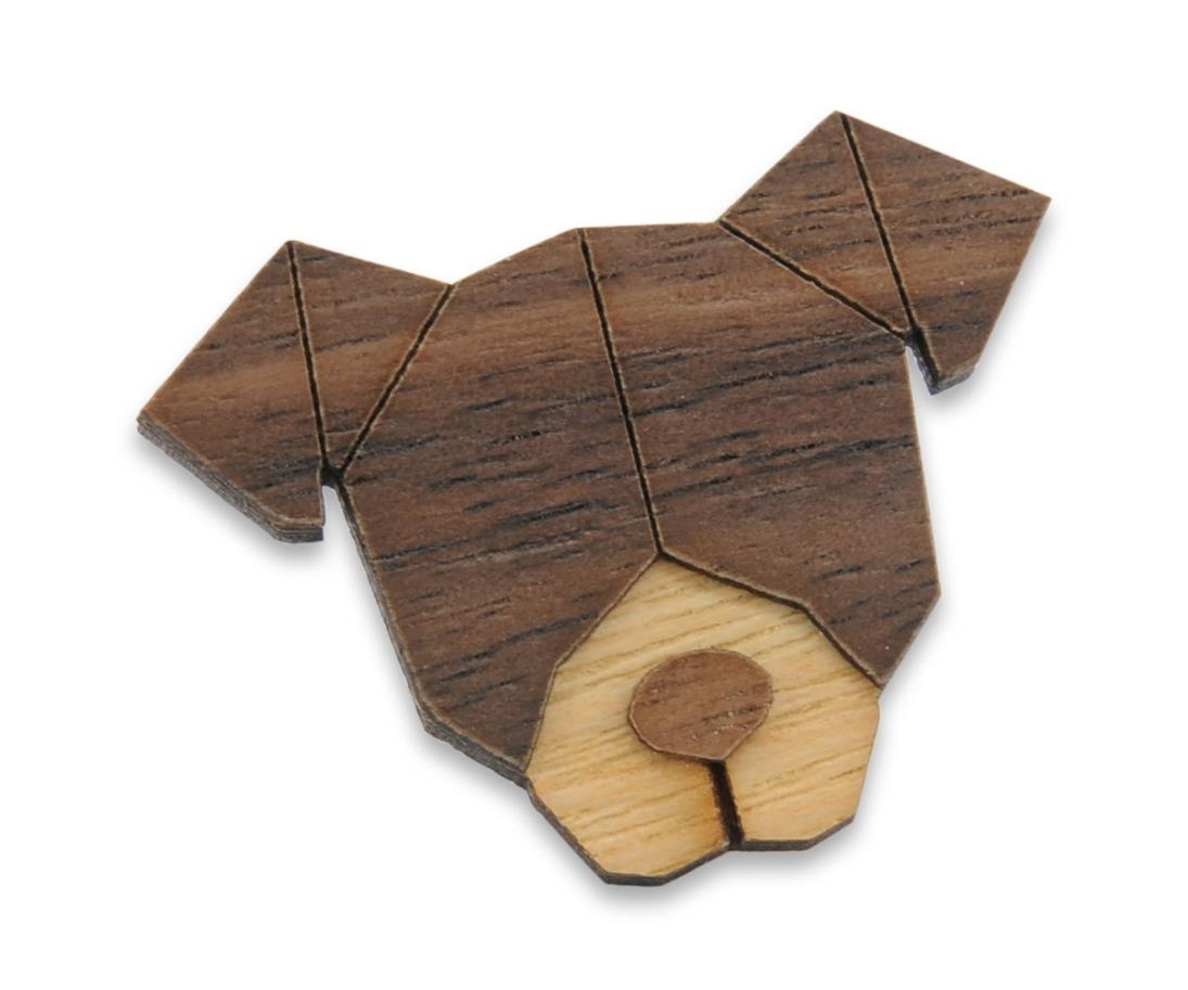 Anstecknadel Holz Hund - 1