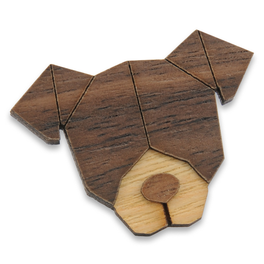 Anstecknadel Holz Hund - 1