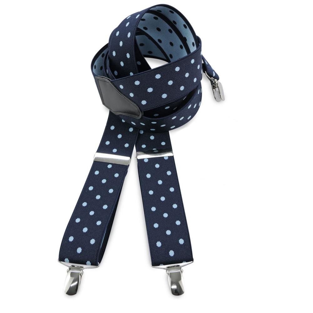 Blaue Hosenträger mit hellblauen Polkadots - 1