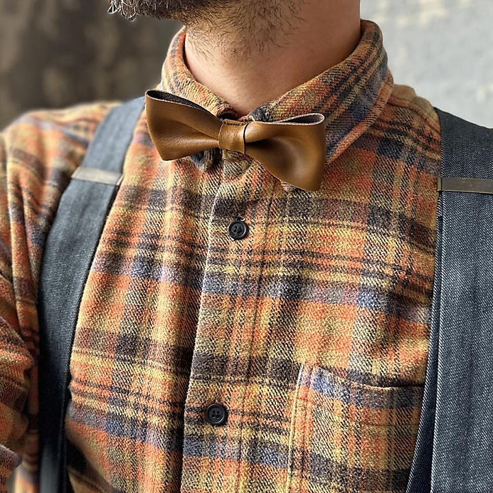 bow tie brown leather