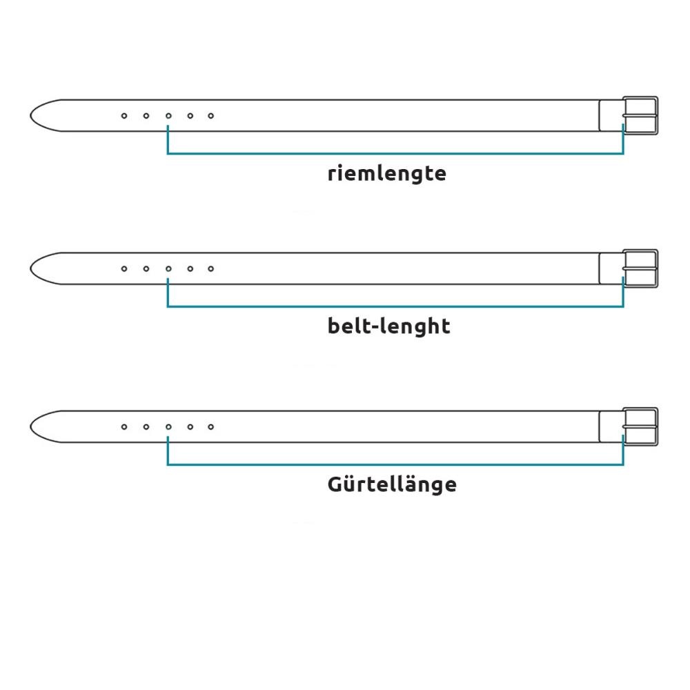 Gürtel Schwarz Wildleder M - 3