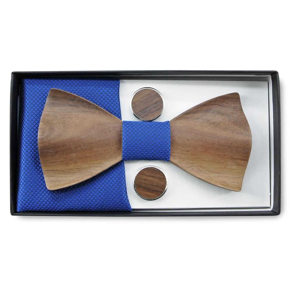 Holzfliege Geschenkset Trendy Kobaltblau - 2