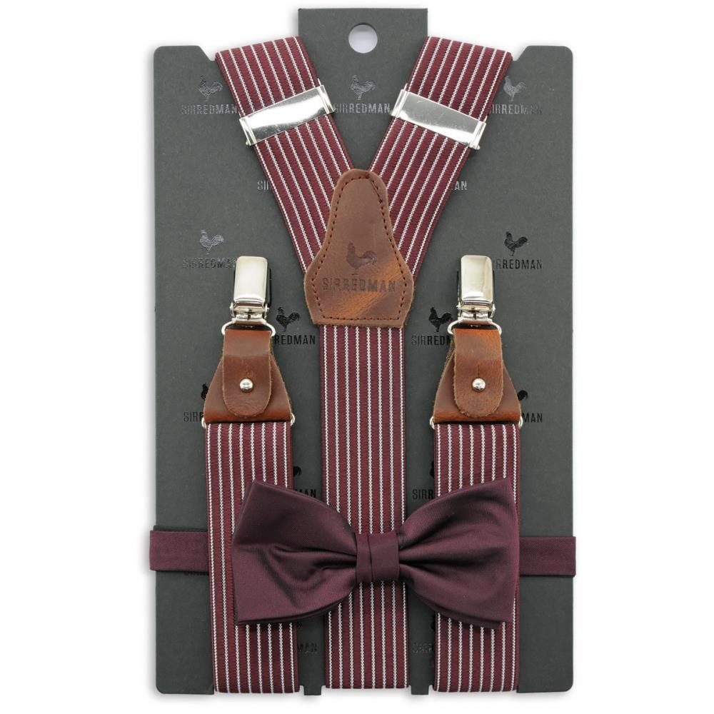 Hosenträger Combi Pack Striped Gent bordeaux - 1