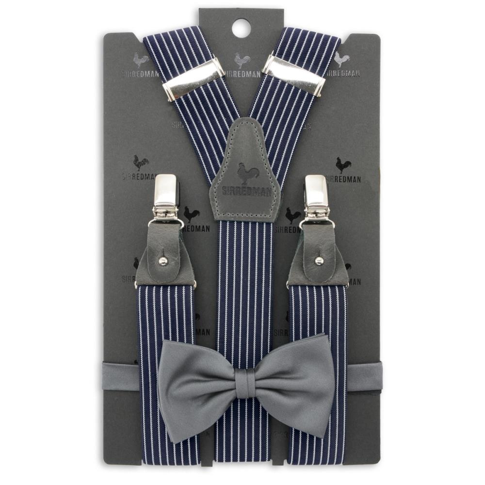 Hosenträger Combi Pack Striped Gent grau - 1