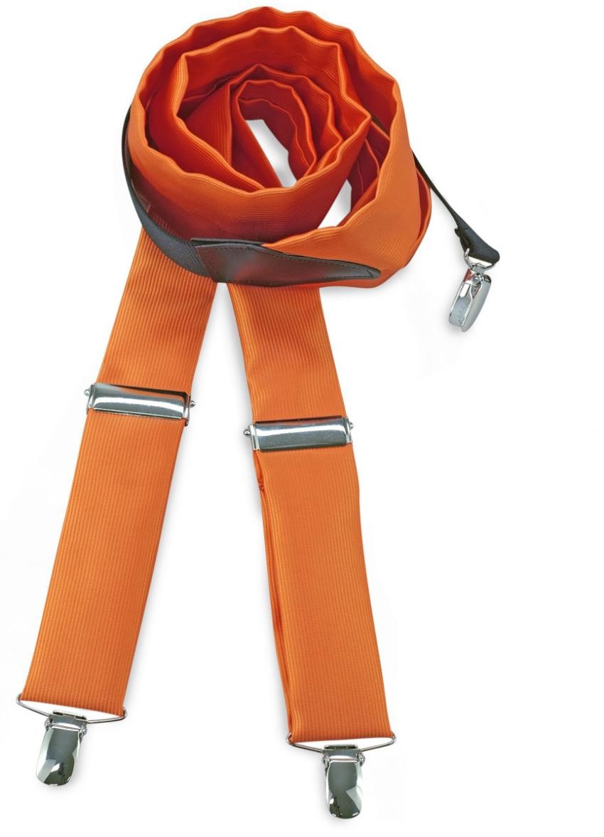 Hosenträger Krawattenstoff orange - 1