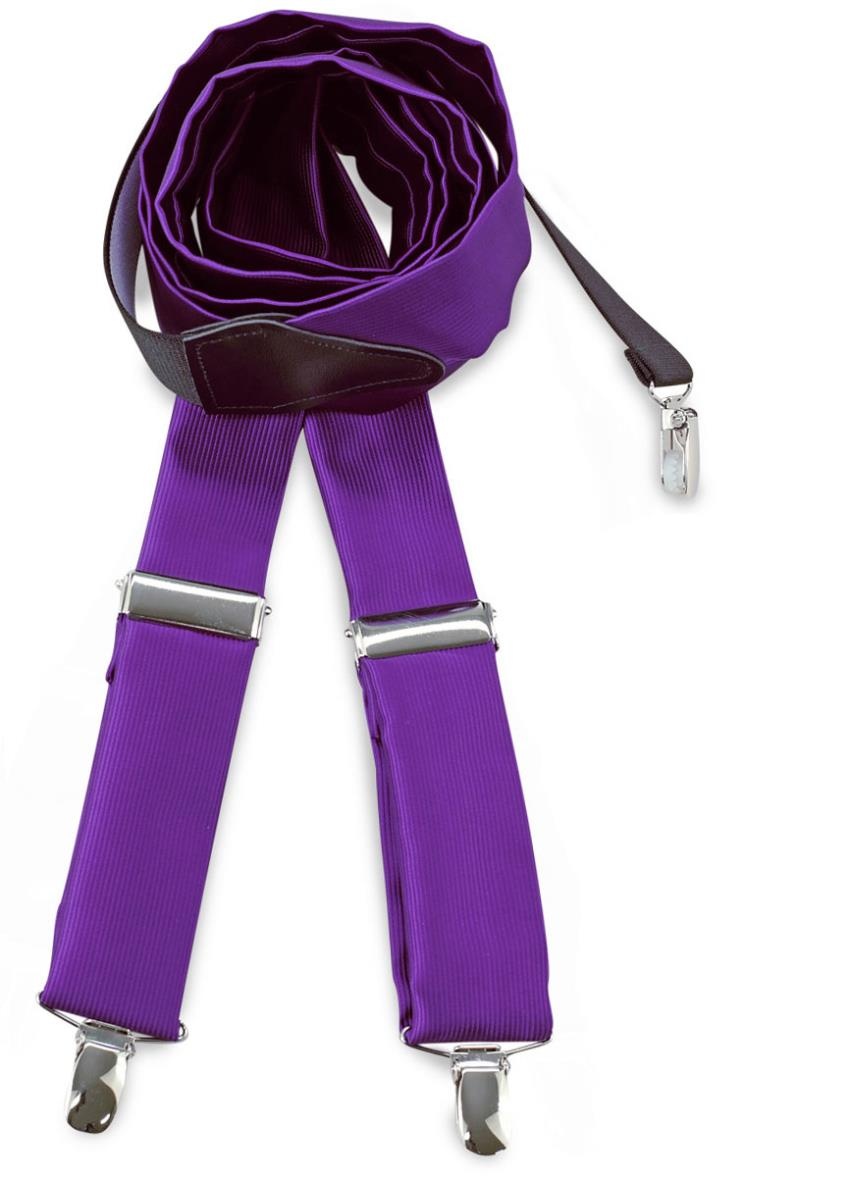Hosenträger Krawattenstoff violett - 1