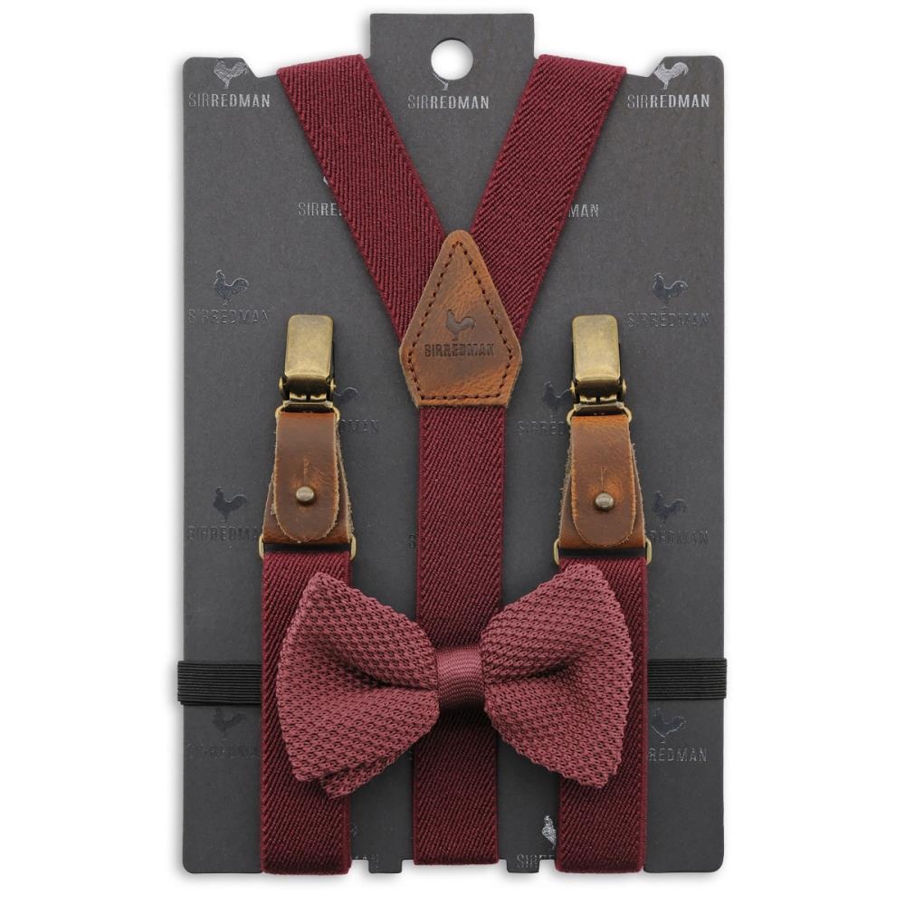 Kids Hosenträger Combi Pack Mr Buck Burgundy - 1