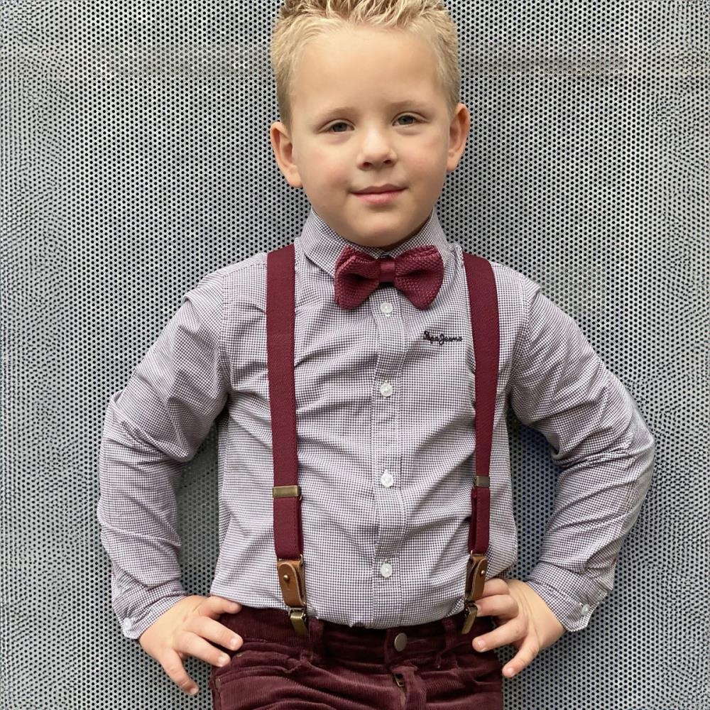 Kids Hosenträger Combi Pack Mr Buck Burgundy - 2