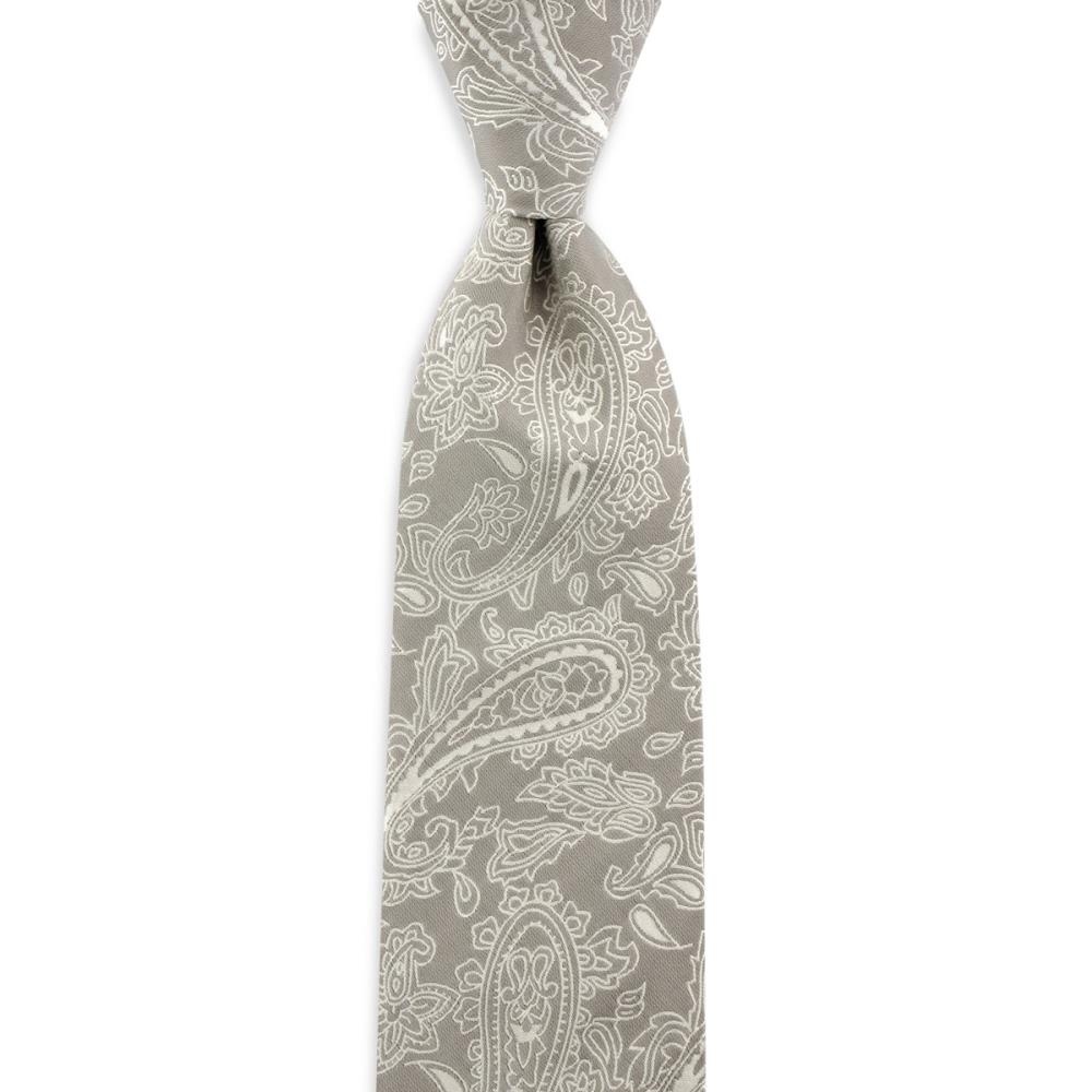 Krawatte Ceremonial Paisley Grau - 1