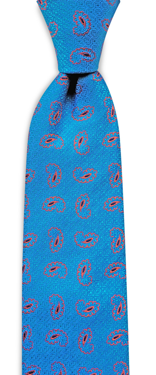 Krawatte C'est Paisley process blue - 1
