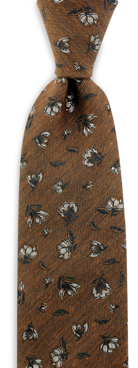 Krawatte Flower Finesse braun - 1