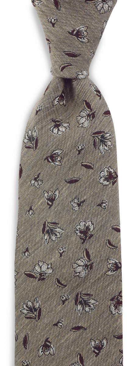 Krawatte Flower Finesse taupe - 1