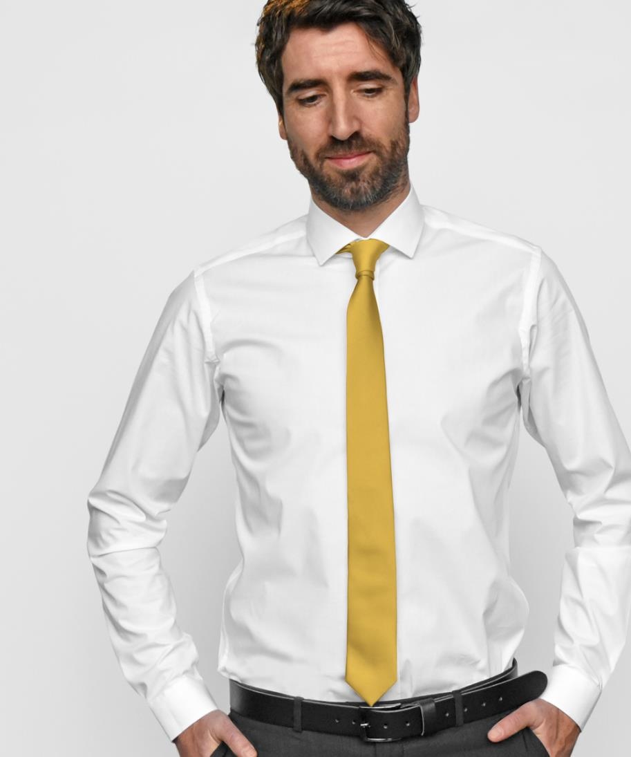 Krawatte gelb schmal - 2