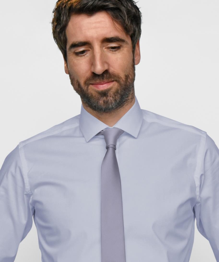 Krawatte hemdblau schmal - 2