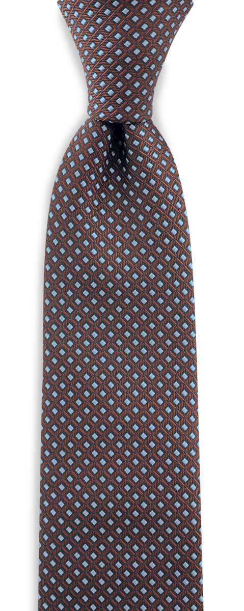 Krawatte muster blau rostbraun - 1