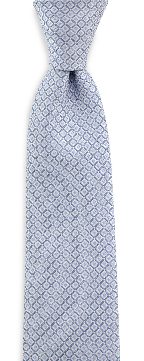 Krawatte muster weiß hellblau - 1