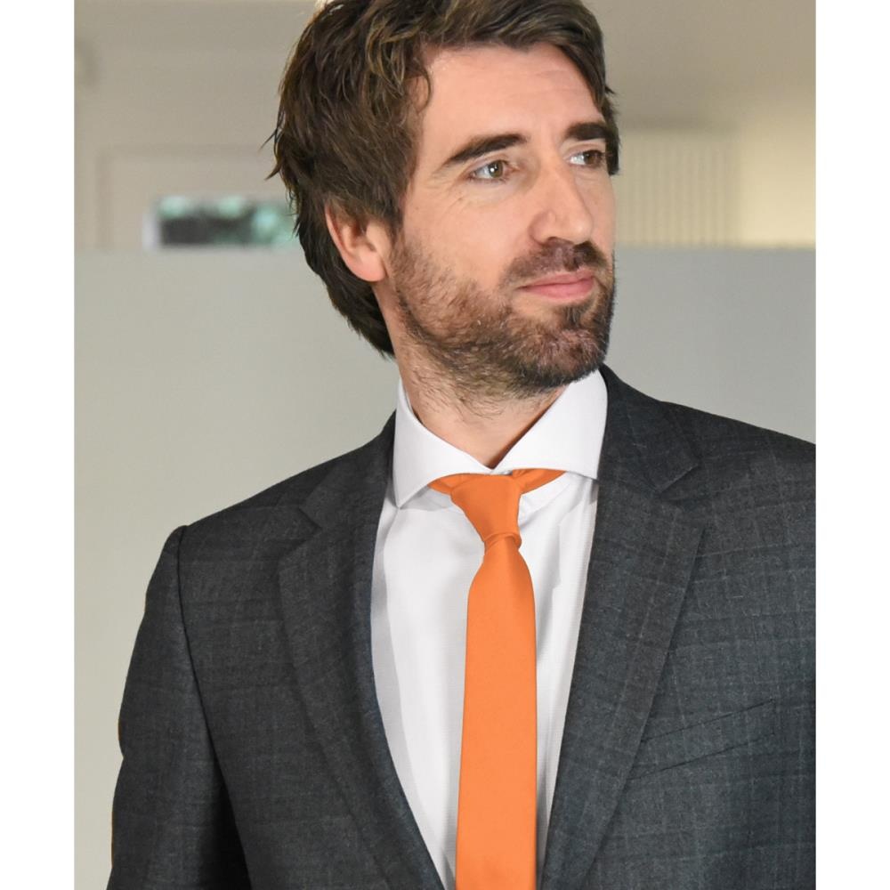 Krawatte orange schmal - 2