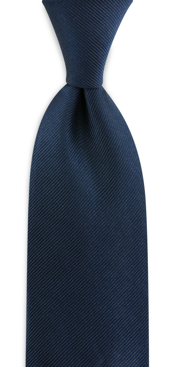 Krawatte seide repp dunkelblau - 1