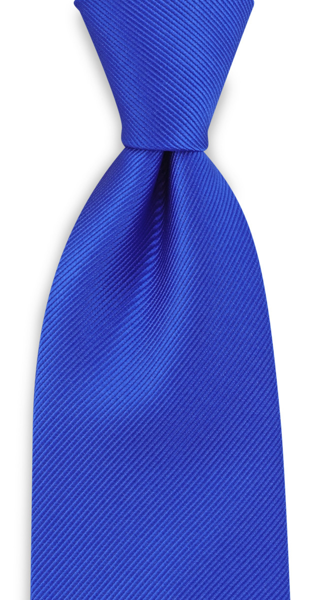 Krawatte seide repp kobaltblau - 1