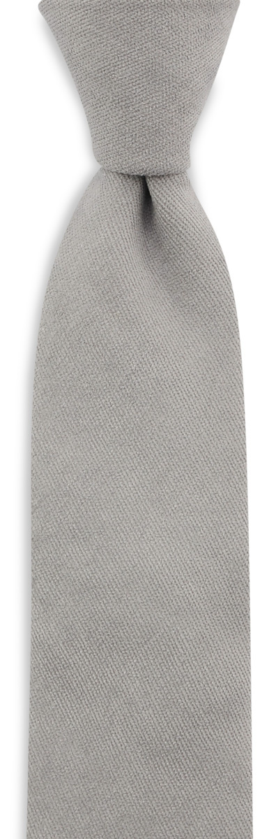 Krawatte Soft Touch hellgrau - 1