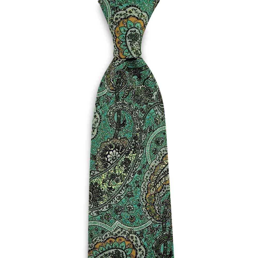 Krawatte turquoise paisley - 1