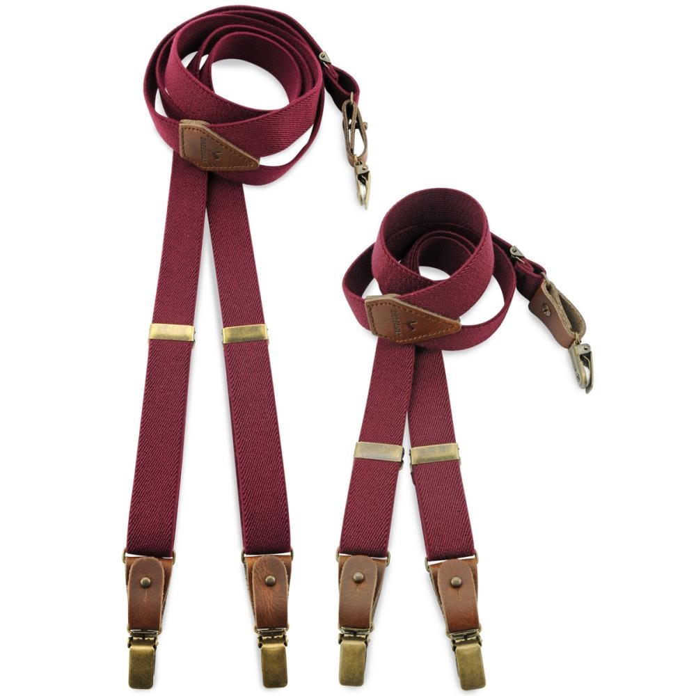 Mini-me Hosenträger Set Buck Burgundy - 1