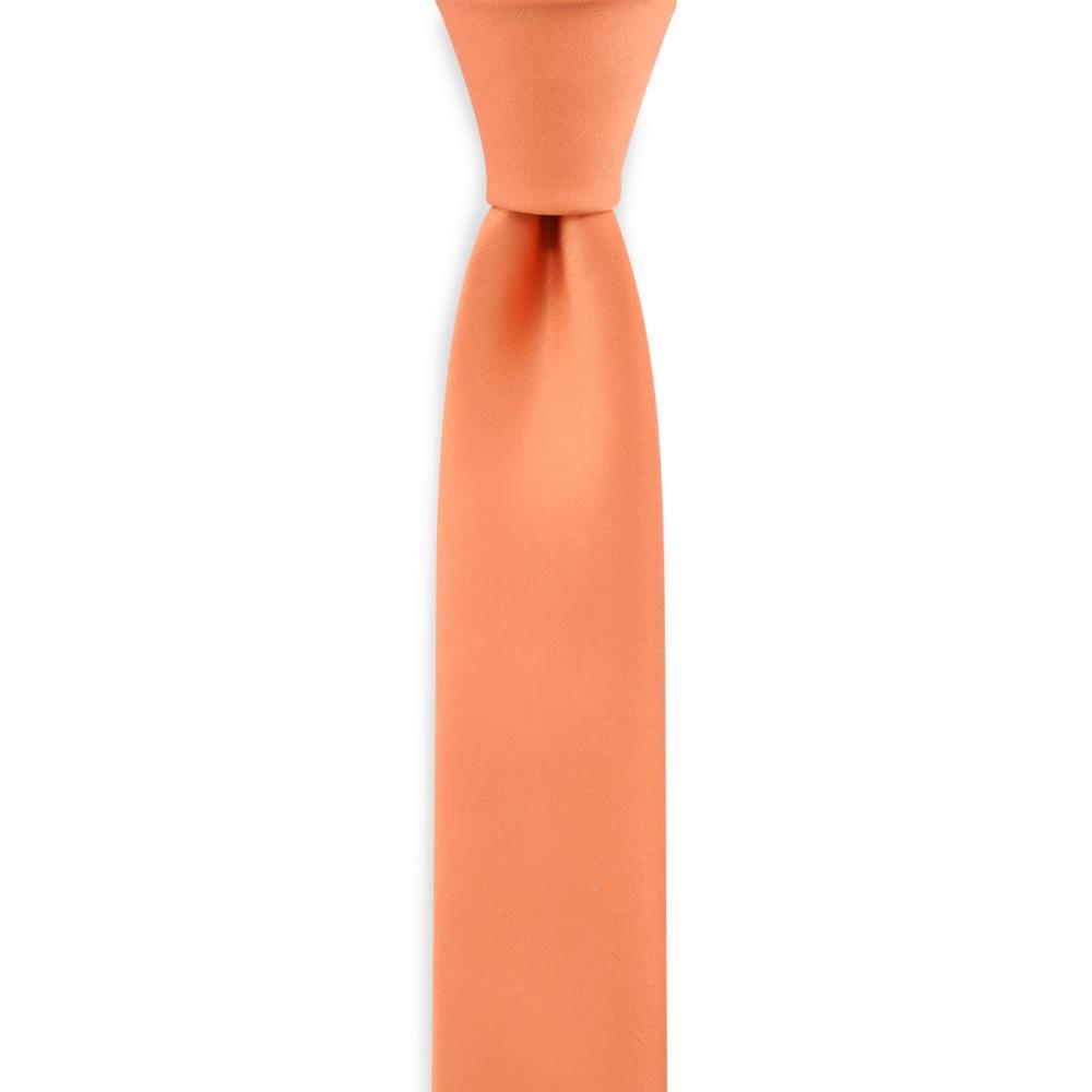 Skinny Krawatte Orange Satin - 1