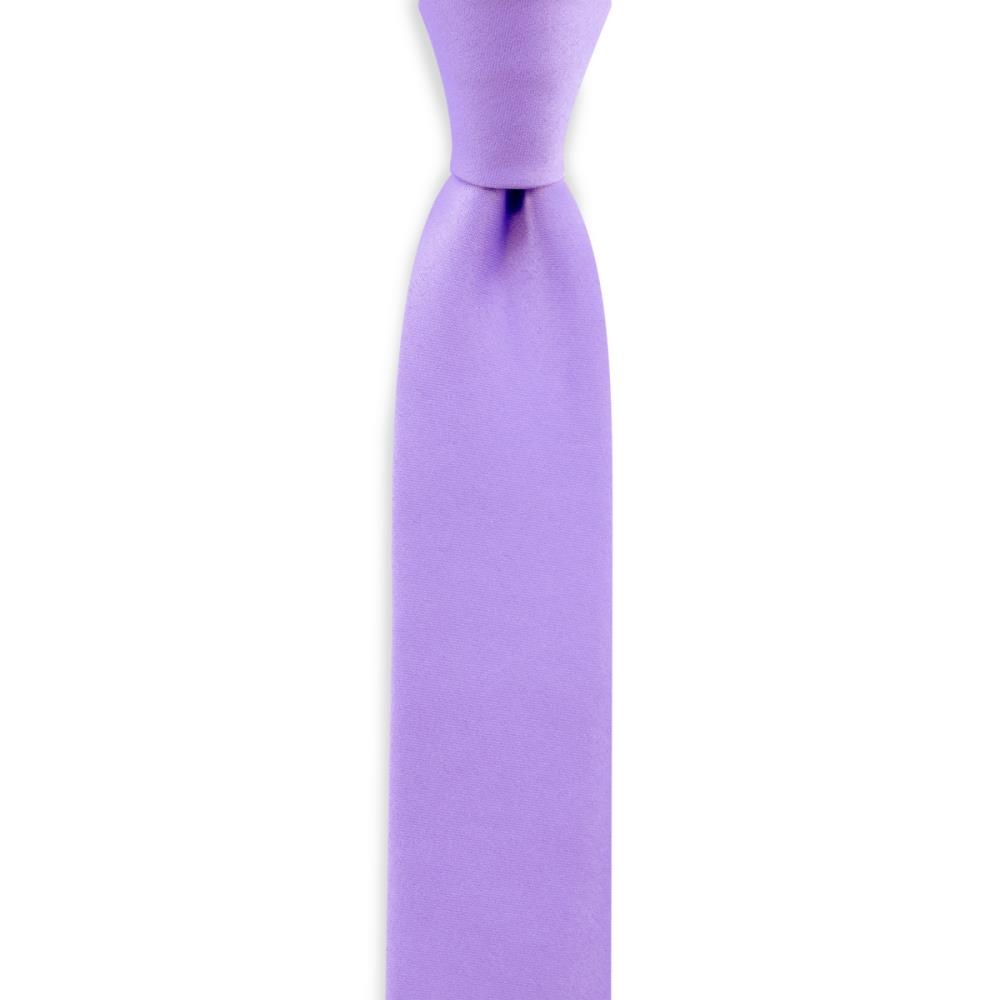 Skinny Krawatte Violett Satin - 1